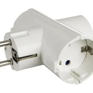 Adaptador triplo 2P + E, 16A 250V ~. Cor branca