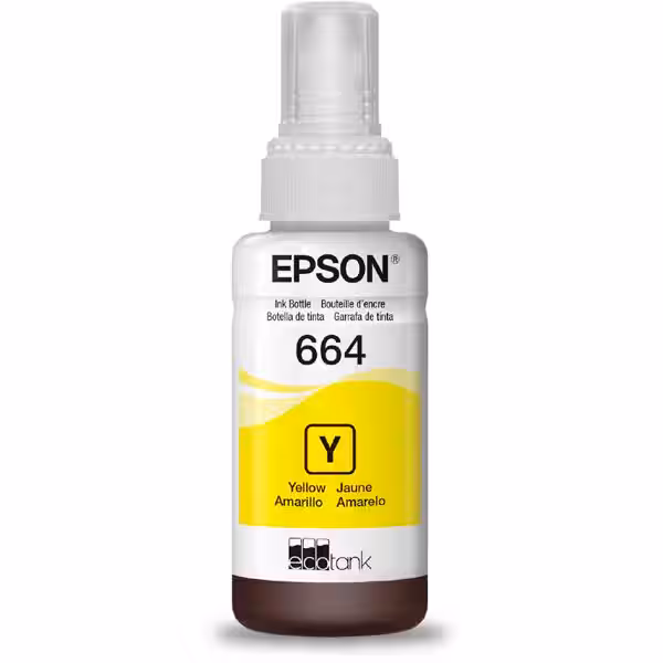 Garrafa de Tinta para Ecotank Amarelo T664 – T664420AL – Epson – PT 1 UN