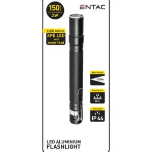 Lanterna Entac LED 3W Alumínio Clip EFL-ZOOM-3W-ALU