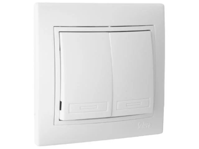 Comutador Dupla / Interruptor 10AX 250V ~. Monobloc. Para Encastrar – Solera