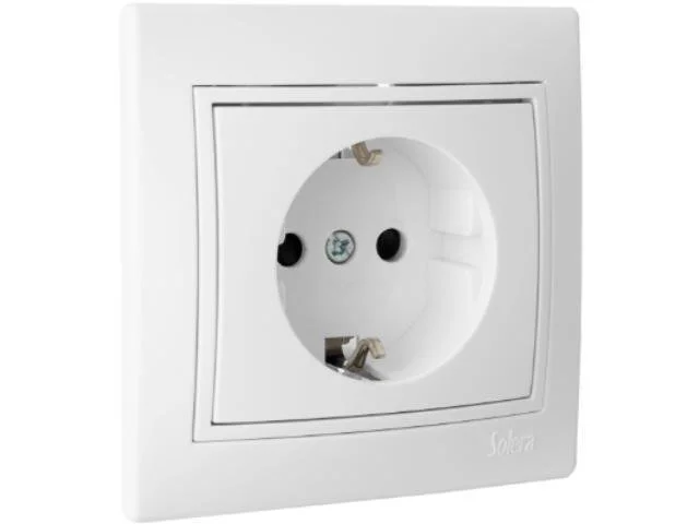 Base Fixa 2P + E, 16A 250V ~. Monobloc. Para Encastrar – Solera