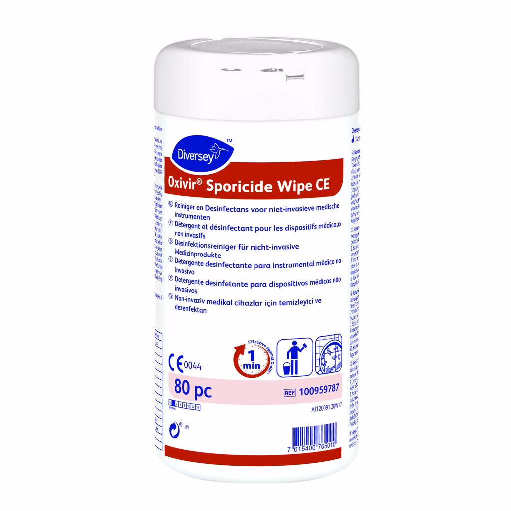 Oxivir Sporicide Wipe CE 80un. – Toalhetes para limpeza e desinfeção de largo espectro