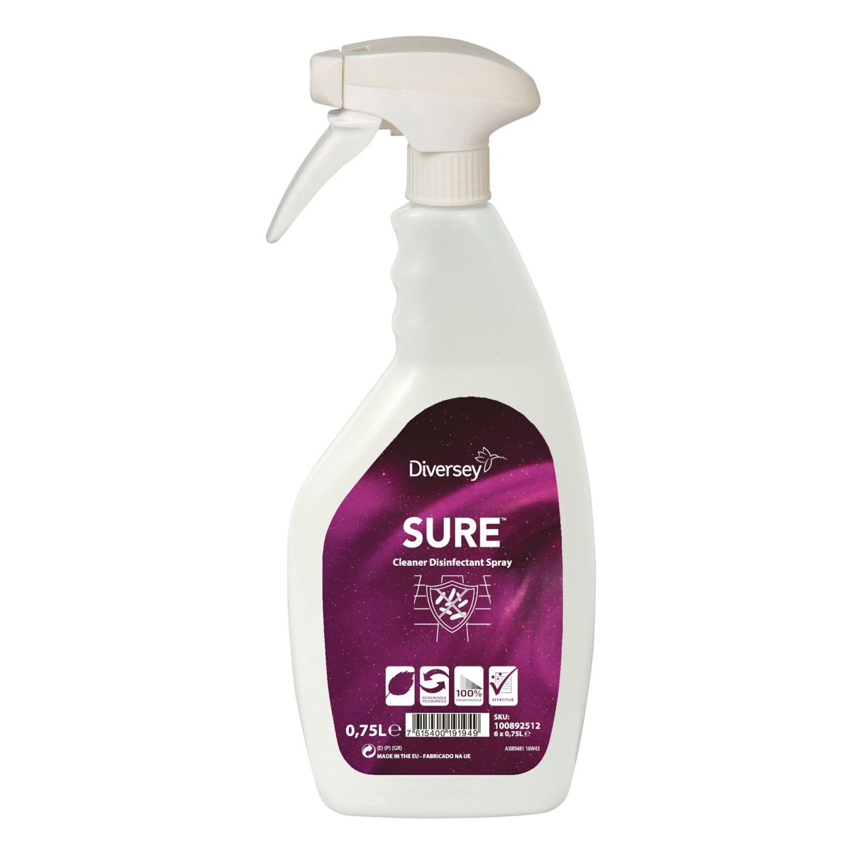 SURE Cleaner Disinf. Spray 0.75L