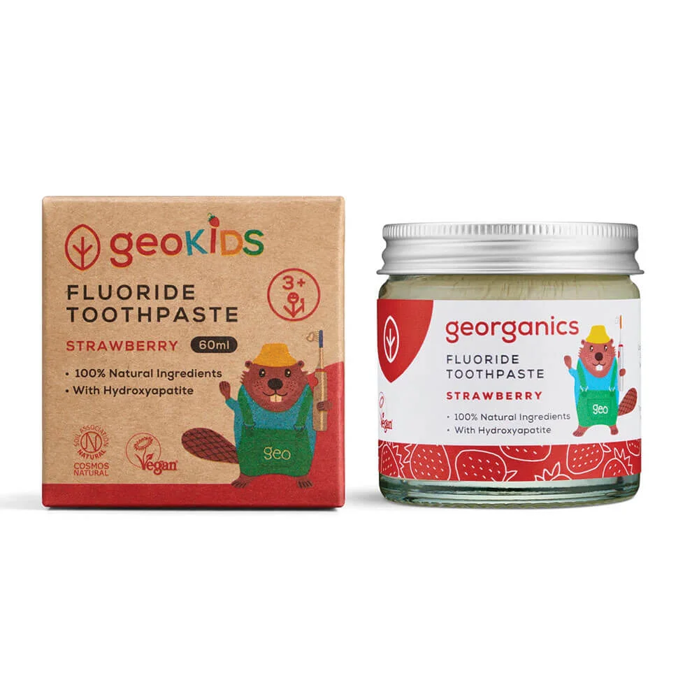 Pasta de Dentes Com Flúor para Crianças – Morango (60ml) – Georganics
