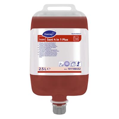 TASKI Sani 4 in 1 Plus 2.5L – Detergente para limpeza, desincrustação, desinfeção e desodorização de casas de banho – QuattroSelect®
